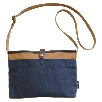 Life Easy Canvas Sacoche In B5 Himeji Leather Water Repellent Mini Shoulder Bag Small Paraffin Processed Unisex Crossbody Bag Lightweight Stylish X