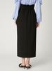 Tight straight skirt with thin belt and elastic back FWFS255055BLK0