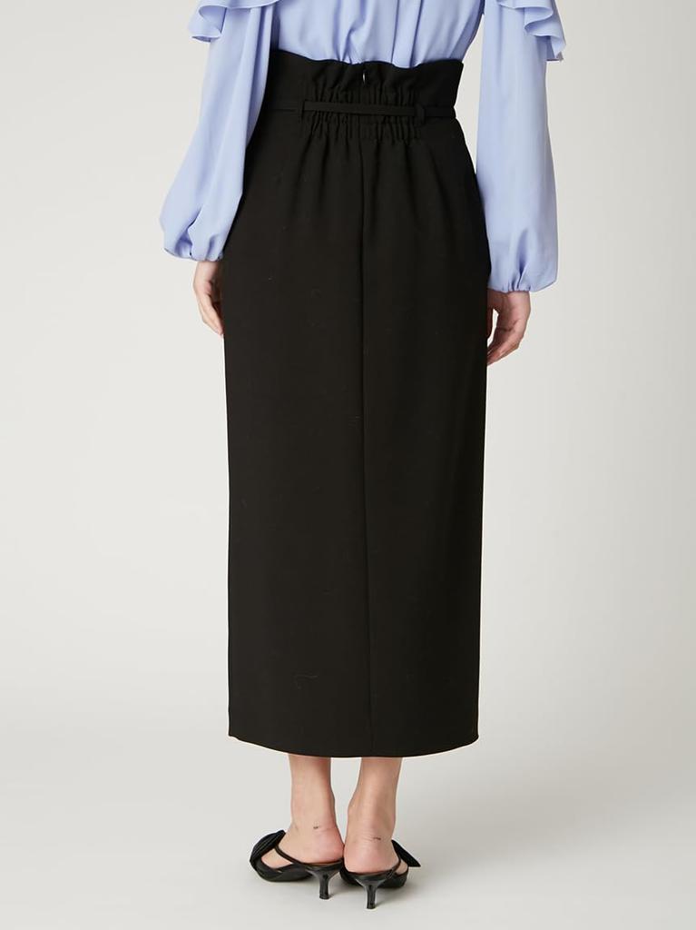 Tight straight skirt with thin belt and elastic back FWFS255055BLK0