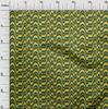 oneOone Cotton Flex Fabric Waves Flame Stitch Print Fabric By The Yard 40 Inch