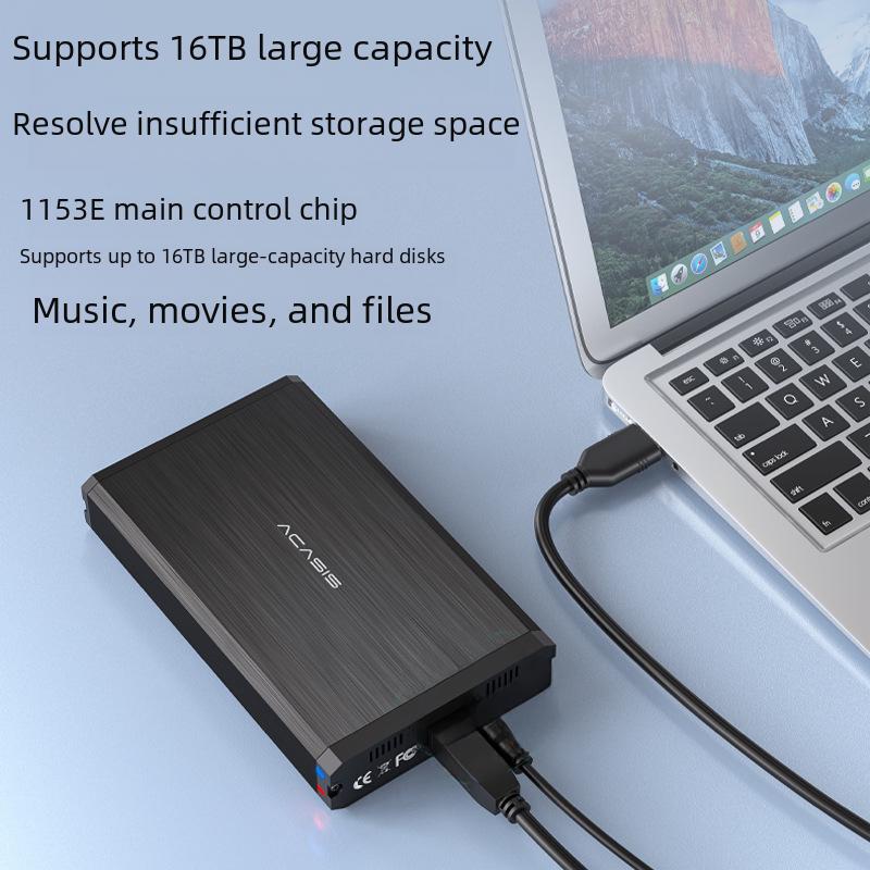 Gabinete Externo de Metal para Disco Rígido de 3,5 Polegadas com USB 3.0, SATA, IDE e Porta Paralela