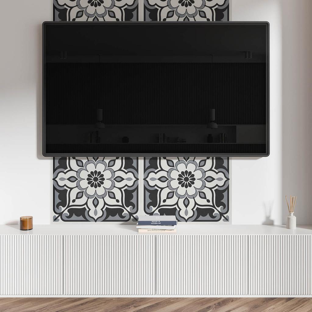 Printed Vinyl Panel Ready To Install 120x60 Cm Floral Pattern with Ornaments