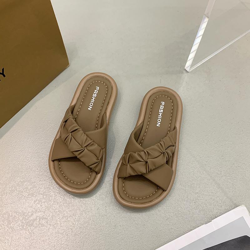 

Soft-soled slippers women s summer outer wear new non-slip and wear-resistant versatile casual sandals shoes 40 хаки