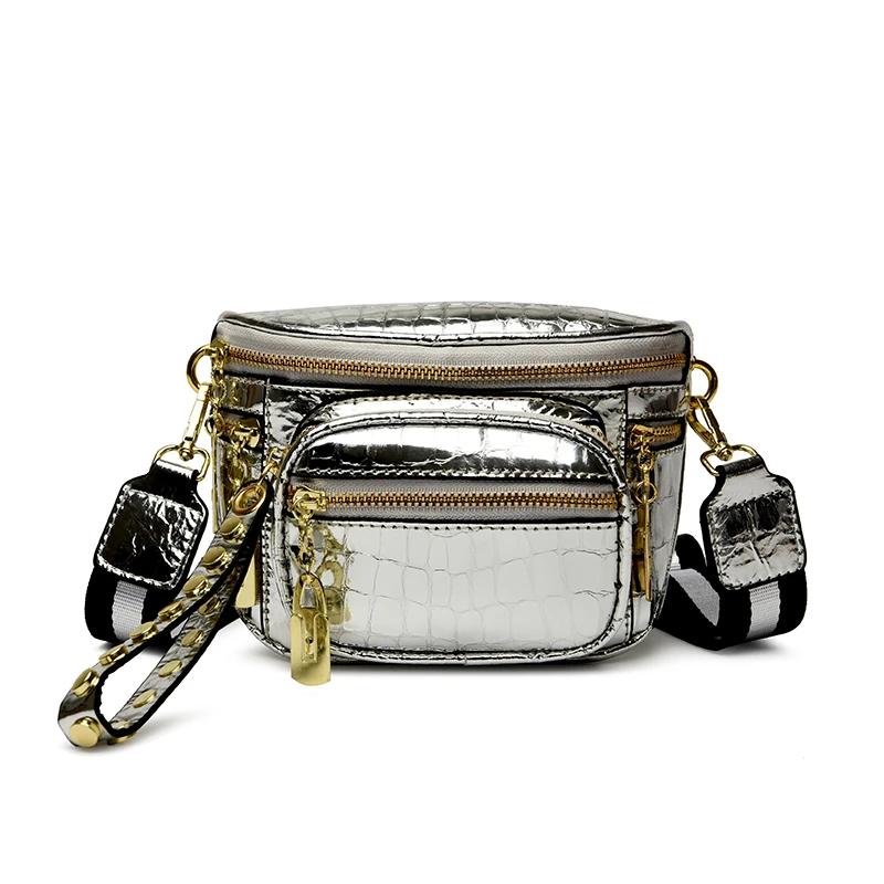 Antif Theft Waist Bag PU Leather Fanny Pack Designer Handbag Multi-Function Crossbody Chest Bag Large Capacity Belt Bag