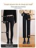 Women's Black High-Waist Cropped Jeans: 2026 Spring/Autumn Slimming Cigarette Pants
