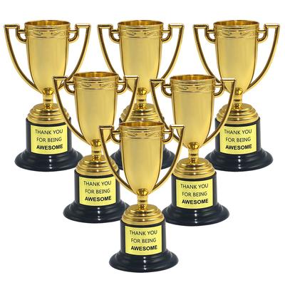 5Pcs Plastic Golden Mini Award Trophy Toys Prizes For Kids Birthday Party Favors Kindergarten Rewards Children Pinata Fillers