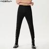 INCERUN Men High Waist Lace Patchwork Skinny Leggings Long Pants Home Wear