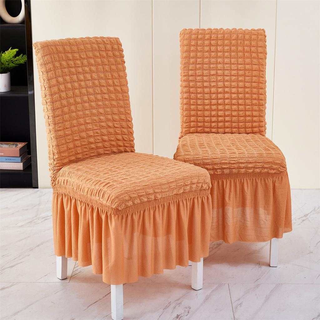 2pcs Chair Covers, Universal Stretch Dining Room Chair Covers With Skirt, Removable Parsons Chair Slipcover For Kitchen Wedding Party Banquet