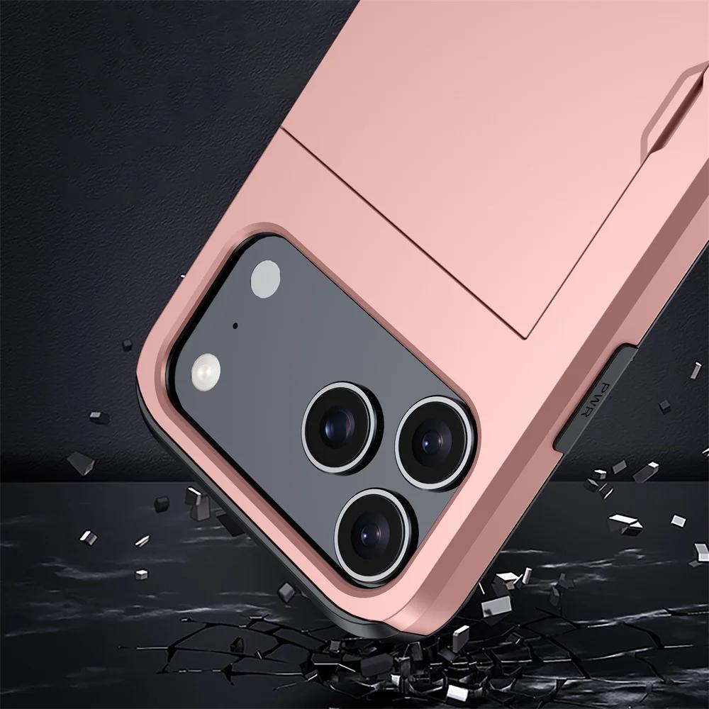 Carcasă pentru IPhone 17 16 15 14 Plus 13 12 11 Pro Max 17Air 16e 13Mini 12Mini Cu Portofel Suport Carduri Husă Protectoare Rezistentă la Șocuri