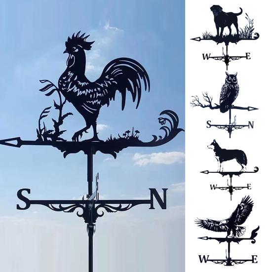 Animal Weather Vane Metal Roof Mount Animal Wind Indicator Easy Installation Weatherproof Weather Vane for Patio Sheds Yard Decor