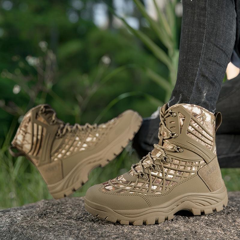 Fashion Men Tactical Boots Lace Up Military Army Boot Unisex Work Hiking Shoe Desert Waterproof Brand Climbing Shoe Male Ankle Size Plus