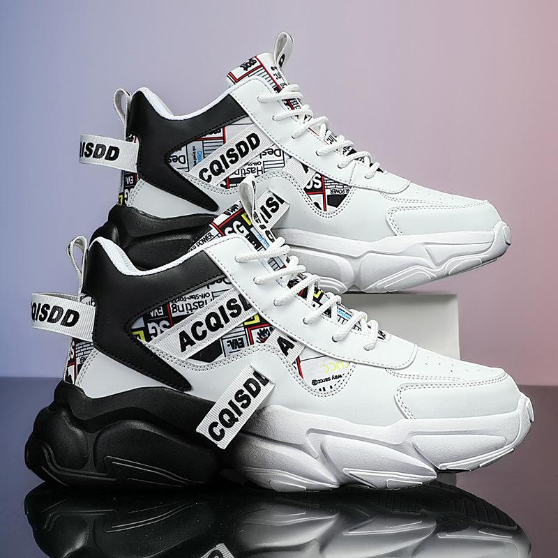 Autumn middle school basketball sports running shoes youth casual platform dad trendy shoes