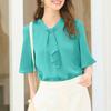 ZANZEA Women Loose O-neck 3/4 Sleeve Solid Color Casual Blouse