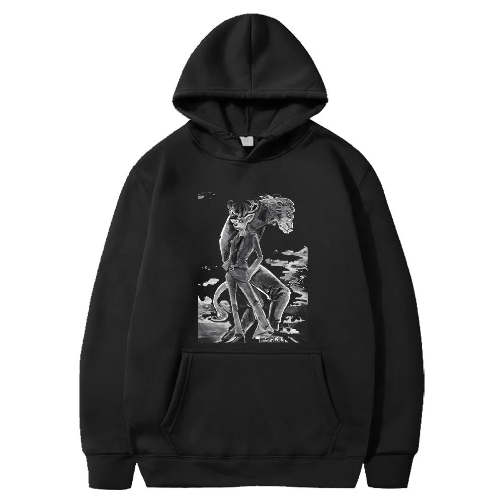 BEASTARS Anime Clothing Rouis Ibuki Cool Printed Hooded Men Women Manga Hoodies Casual Loose Sweatshirt Harajuku Male Streetwear