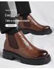 2025 Herren Britischer Stil Schwarze Low-Top Chelsea Boots: Fleecegefüttert, Handgenarbt, Mittlere Wadenstärke