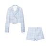 2024 Women's Winter Textured Casual Suit Jacket & Shorts - European & American Style