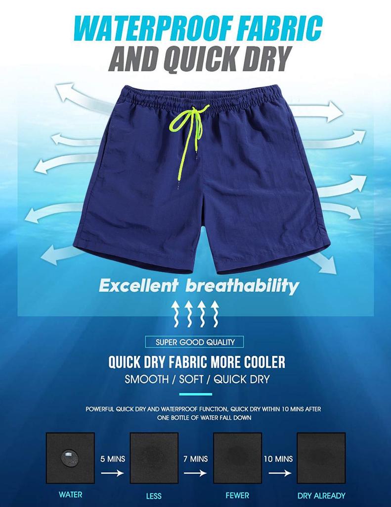 Plus-Size Men's Quick-Dry Breathable Beach & Sport Shorts