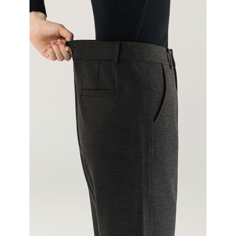 MengShuYa Women's Petite High-Waist Faux Wool Tapered Ankle Pants