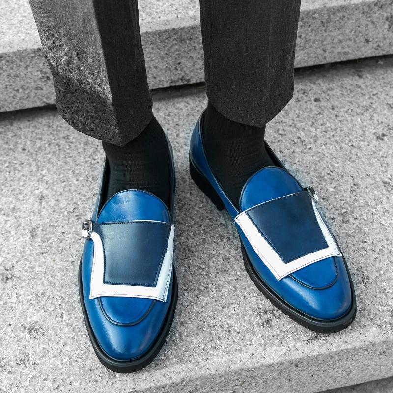 Fashion Slip on New men's loafersLuxury and British style Party and dance Nightclub Adult casual leather shoes 38-46 versatile Hot