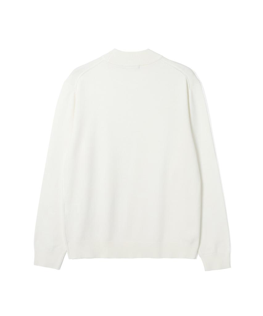 ADHOC Men'S Mock Neck Sweater (Ivory) (Hbalk90)