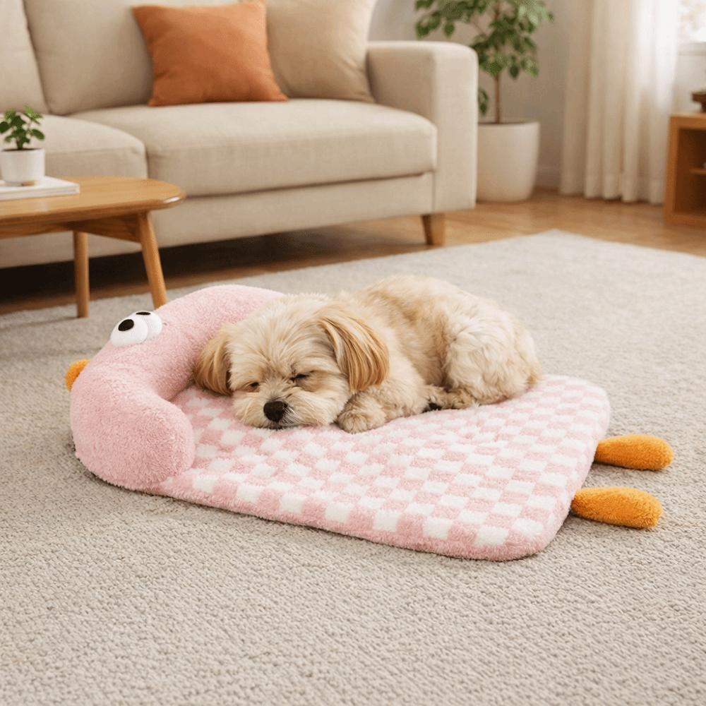 Pet House Cushion Warm Cat Sleeping Mat Pillow Design Non Slip Dog Sofa Bed Checkered Removable Dog Kennel Mat Autumn Winter