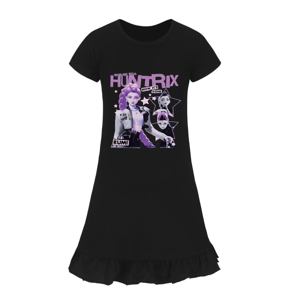 5105 Dziewczęca Sukienka Mira Zoey Rumi z Nadrukiem, Falbankami i Krótkim Rękawem, Codzienna