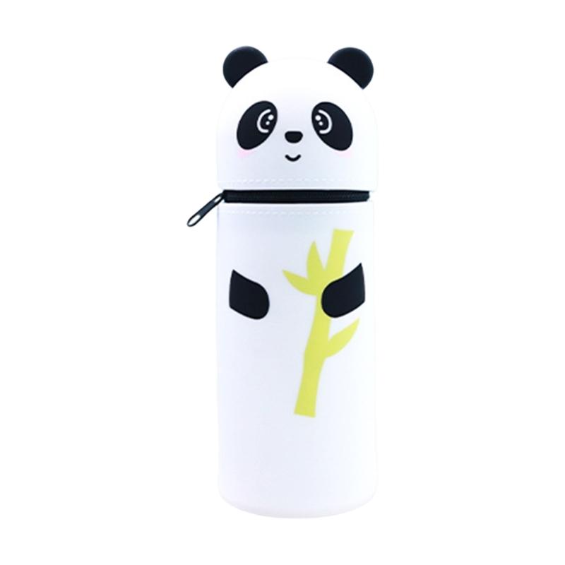 Telescoping Pencil Case Big Capacity Expandable Pen Pouches Soft Silicone Pen Bag Standing Pen Case for Kid Student