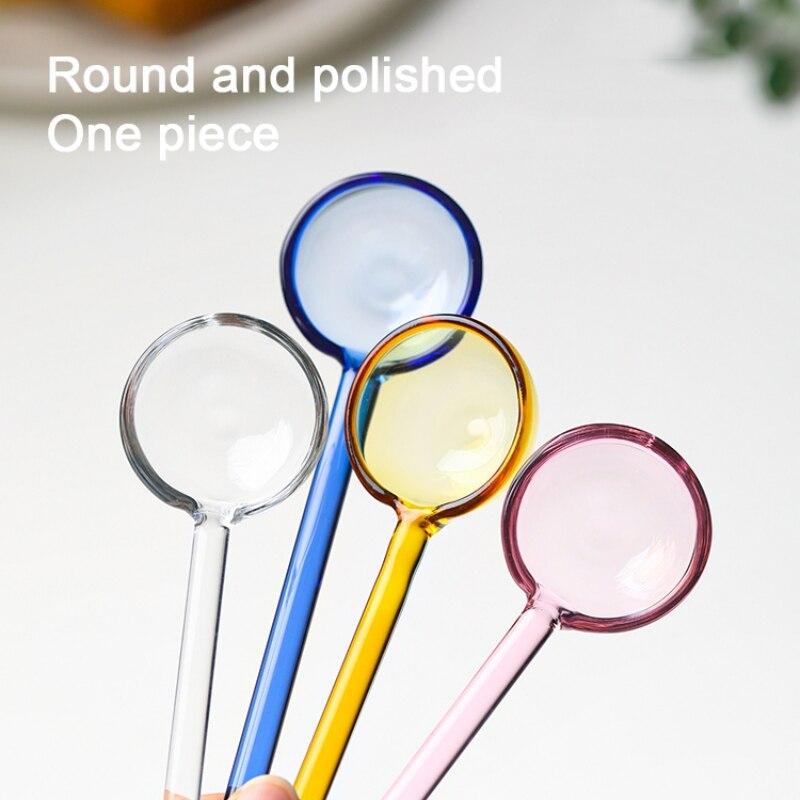Glass Mixing Spoon High Temperature Resistant for Milk And Coffee