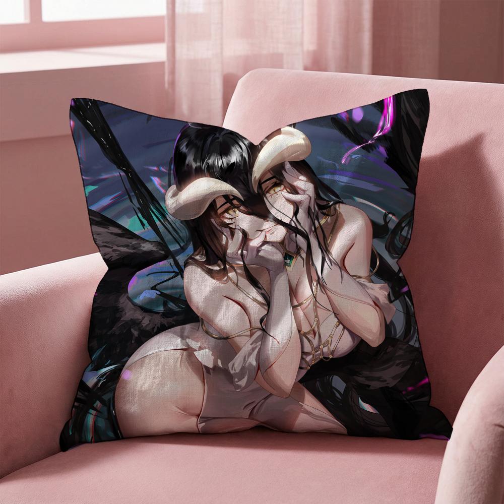 OVERLORD Albedo Anime Cushion Cover Multi-Scene Pillow Cover for Home & Car - Reversible, Soft & Durable for Daily Use