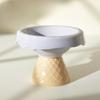 Ceramic Cat Bowl Pet Bowl Ice Cream Bowl Tall Foot Slant Mouth Neck Protector To Prevent Overturning Cat Food Bowl Drinking Bowl Dog Bowl