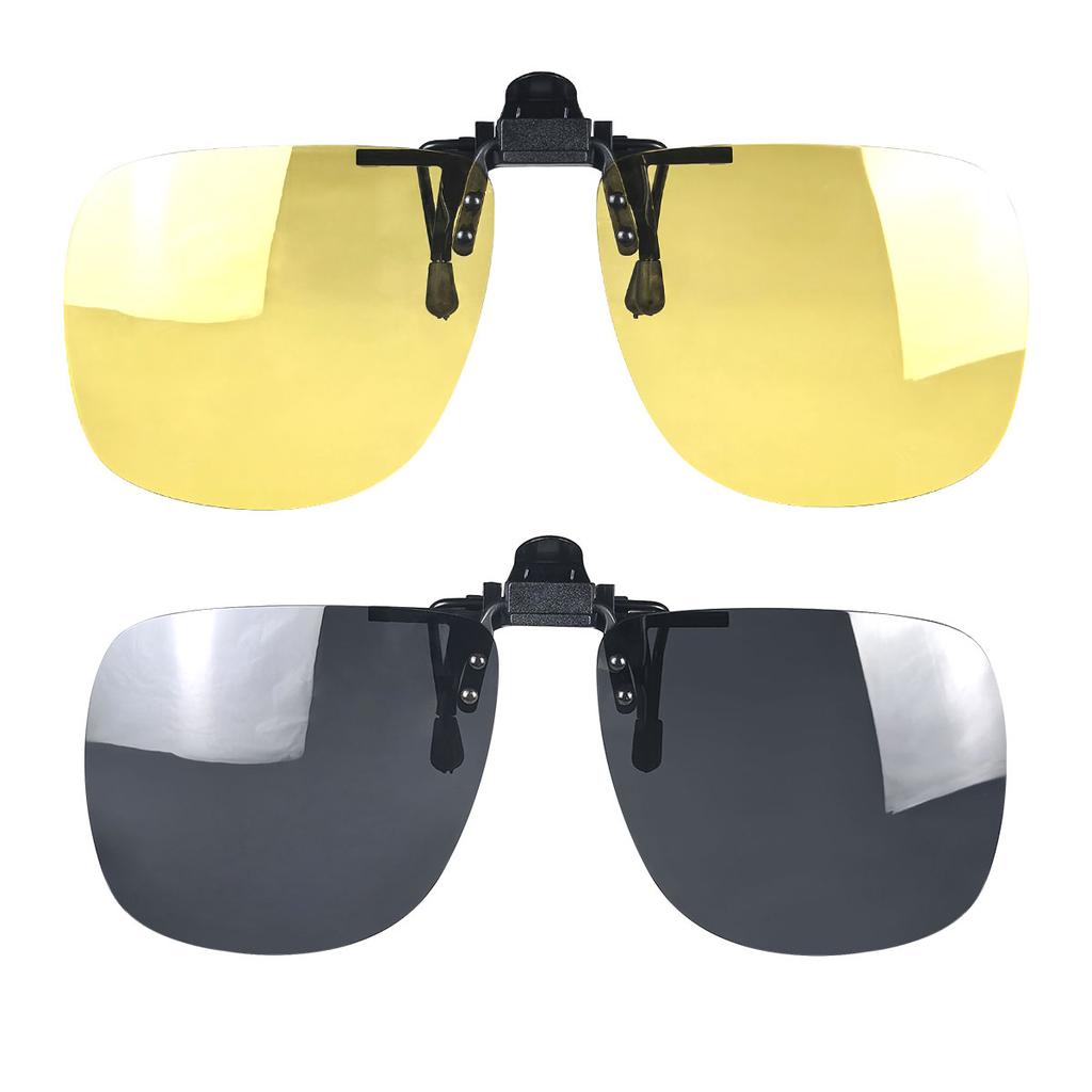 Big Size Square Shape Red Lens Clip On Better Sleep ClipOn Orange Lens Yellow Driving Lenses Black Polarized Sunglasses Clip On