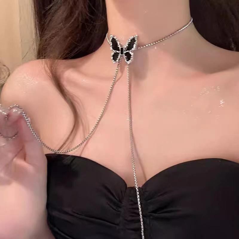 Punk Liquid Metal Butterfly Rose Flower Waist Chain Adjustable Silver Color Pendant Snake Bones Body Chain Punk Hiphop Jewelry