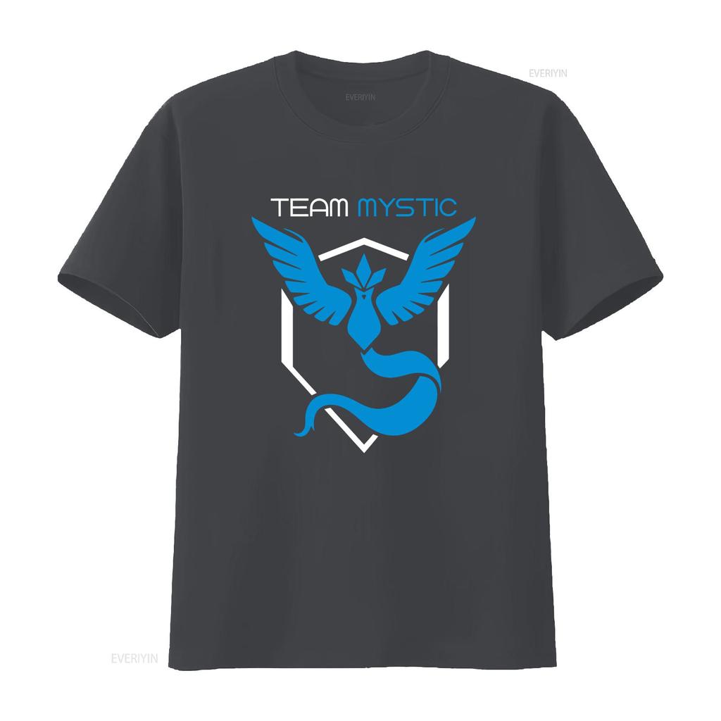 Maglietta Vintage Blu Simbolo Team Mystic per Uomo Fan Divertente Poke Go Saggezza Lavata Comoda Alla Moda Unisex Versatile