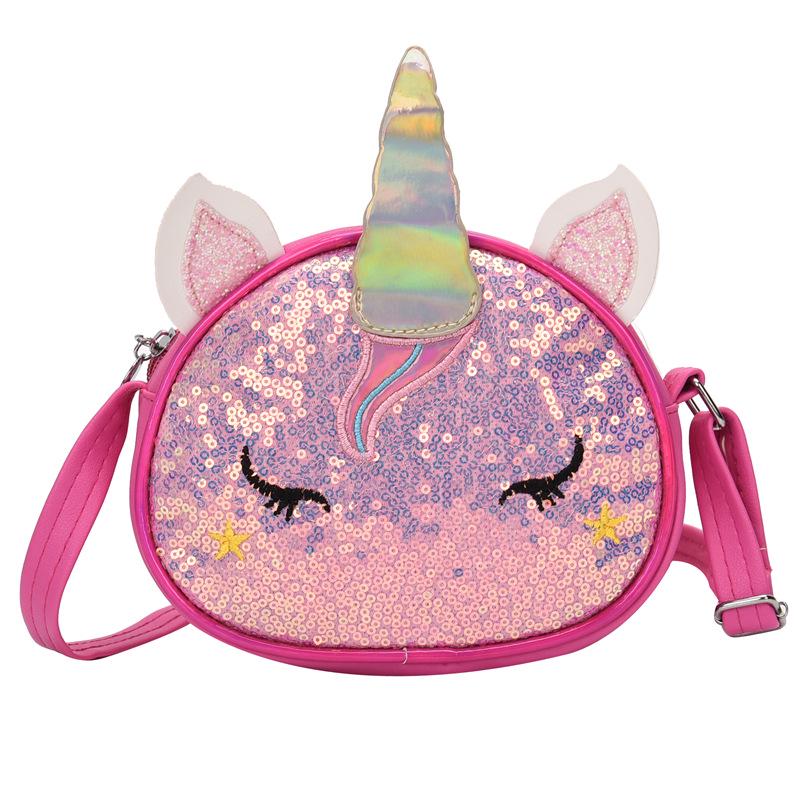 Iridescent Unicorn Cartoon Princess Crossbody Bag for Baby Girls