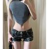 Women's Sexy Camouflage Denim Hot Pants - Retro Frayed Hem, Low Waist, Slimming Summer Style