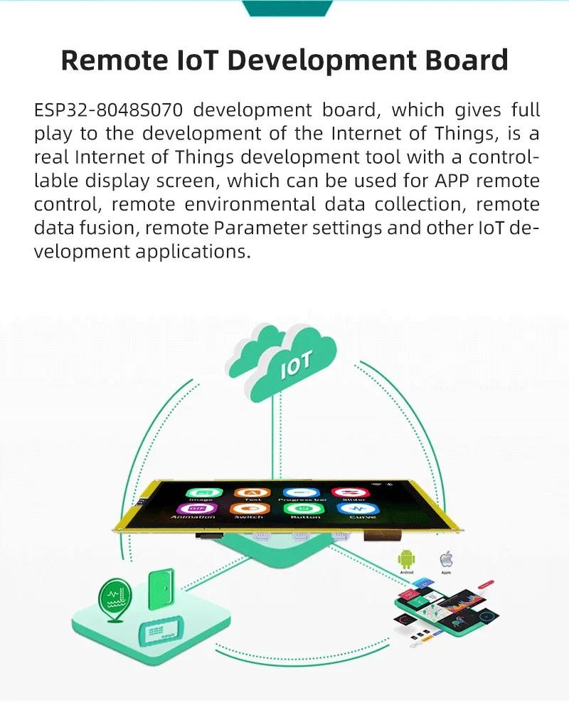 ESP32-S3 7" Touchscreen Development Board with WiFi & Bluetooth LCD Module