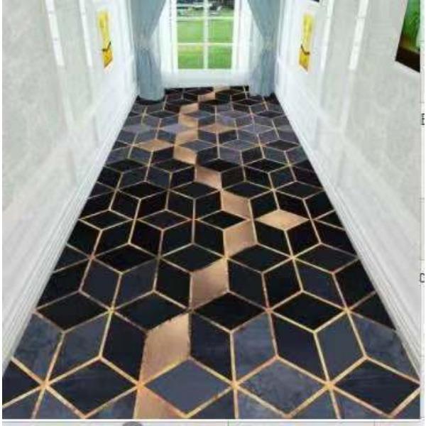 

3D Цветы и трава Коридор Длинные ковры Легкий роскошный коврик для прихожей Нескользящий ковер Пасторальный дорожный коврик для лестницы W80*H200CM