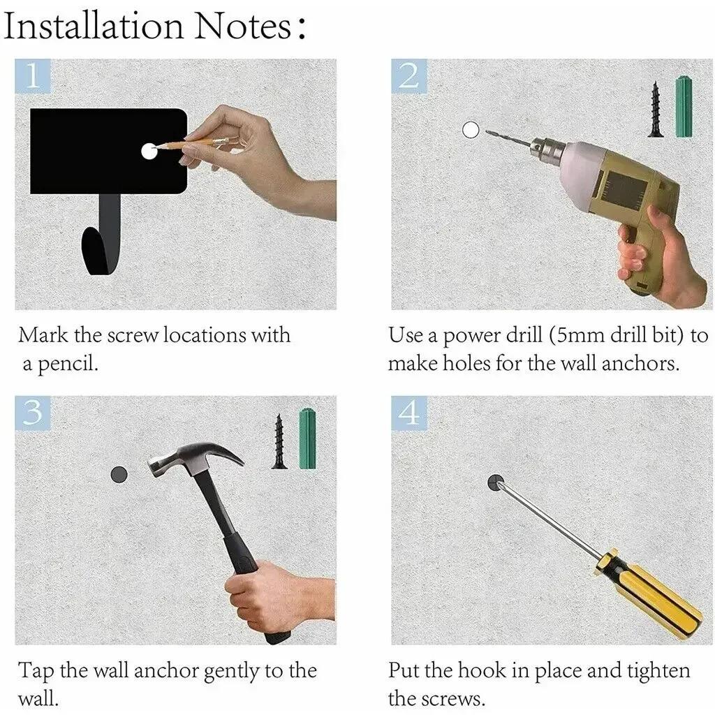 Sweet Home & Dogs Design Wall Organizer Rack with 6 Hooks - Stylish Storage for Bathroom, Entryway, and More