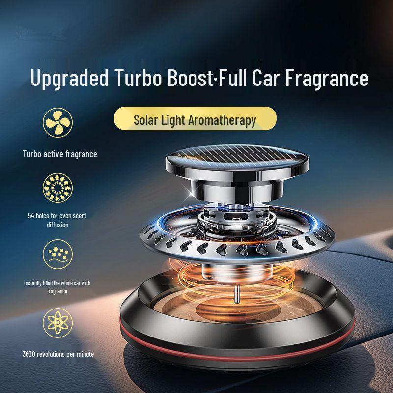 Solar Rotating Car Air Freshener: Long-Lasting, Light Fragrance, Premium Car Ornament