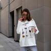 Autumn Cotton Long-Sleeve Tee: European & American Style, Fun Print, Age-Reducing, Trendy & All-Match