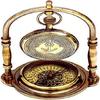Brass Vintage Victoria London 1876 Desk Clock and Shelf Clock with Compass Victoria Stand Watch