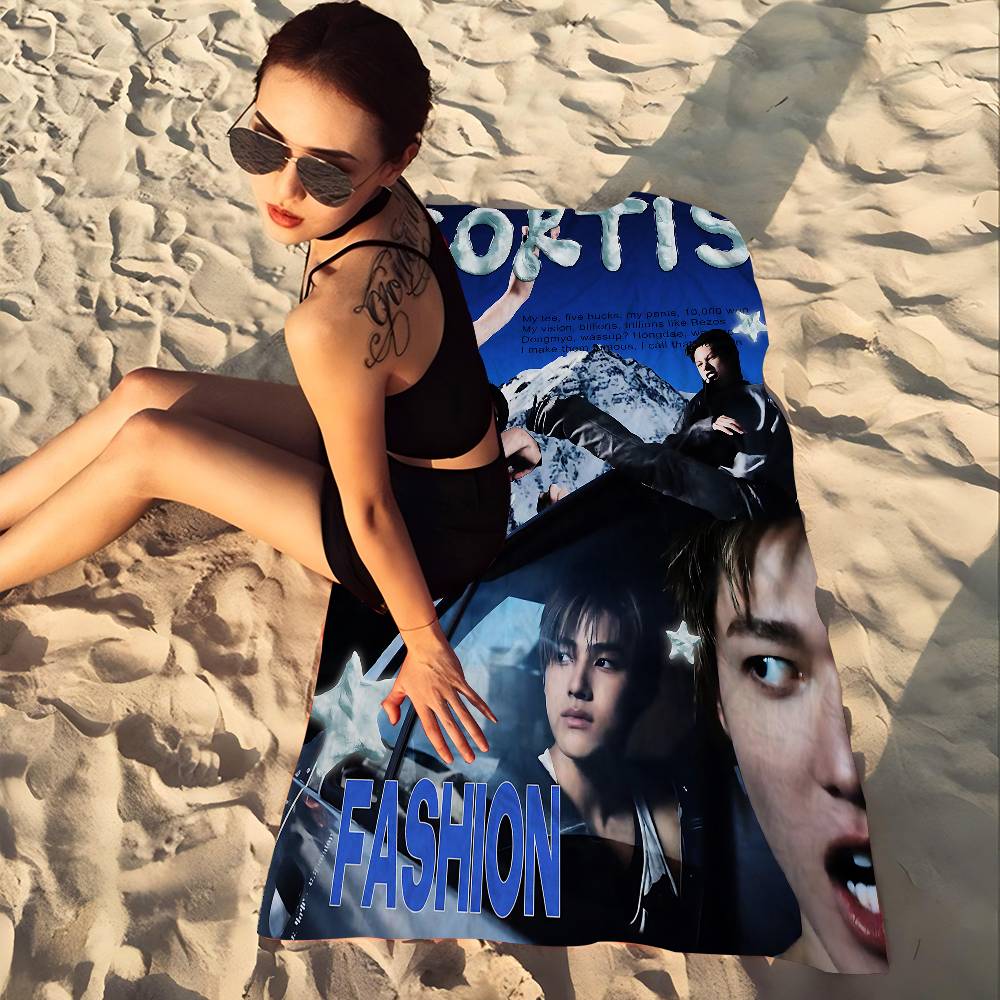 Kpop Music C-CORTIS Microfiber Blanket Quick Drying Beach Towels Oversized Printing Super Absorbent Pool Towel Blanket