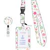 Badge Holder with Retractable Reel Clip And Lanyard ID Card Holder for Nurses Teachers Students Worker