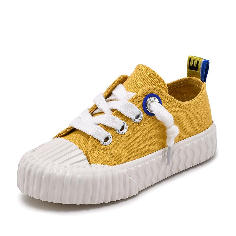 Children Shoes Boys Low Top Solid Canvas Shoes Gilrs Toe Protection Soft Sole Casual Sneakers Size