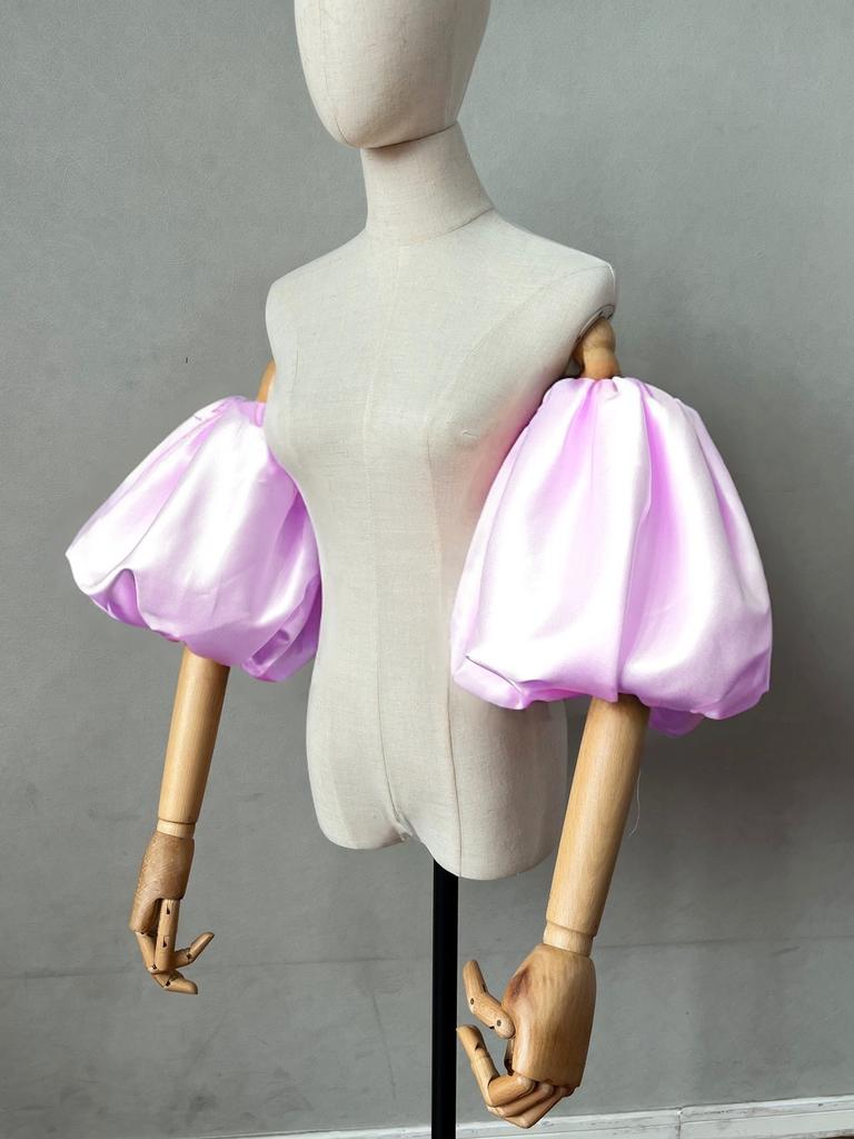 Abnehmbare Satin-Puffärmel-Armstulpen – schulterfreies Brautaccessoire für Hochzeit, Fotoshooting & Abendkleid
