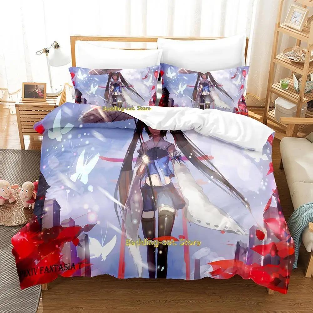 Nytt Pixiv Fantasia T Sängklädesset Tecknad Anime tredelat set Vuxen Barn Sovrum Påslakanset 3D Kawaii Flickor