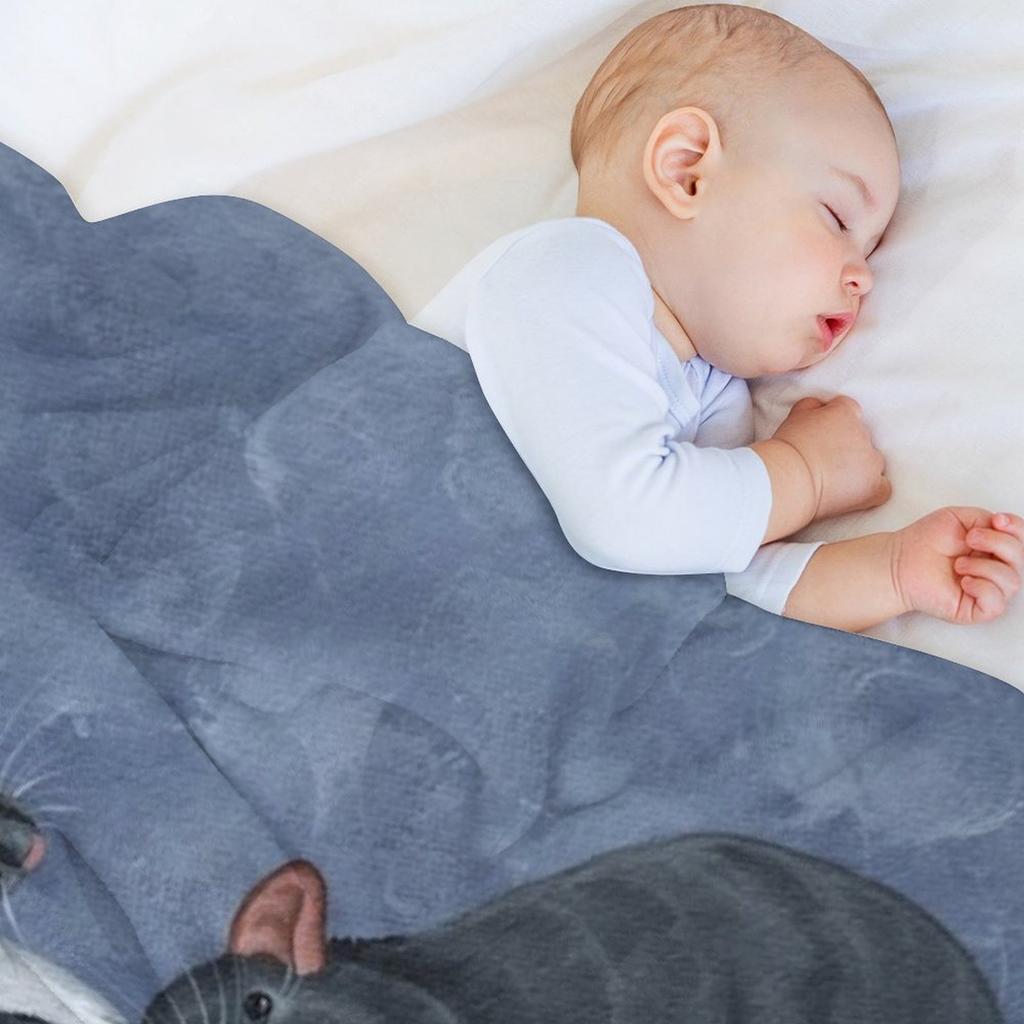 Rat Pile Throw Blanket Designers Manga Decorative Beds Beach Blankets