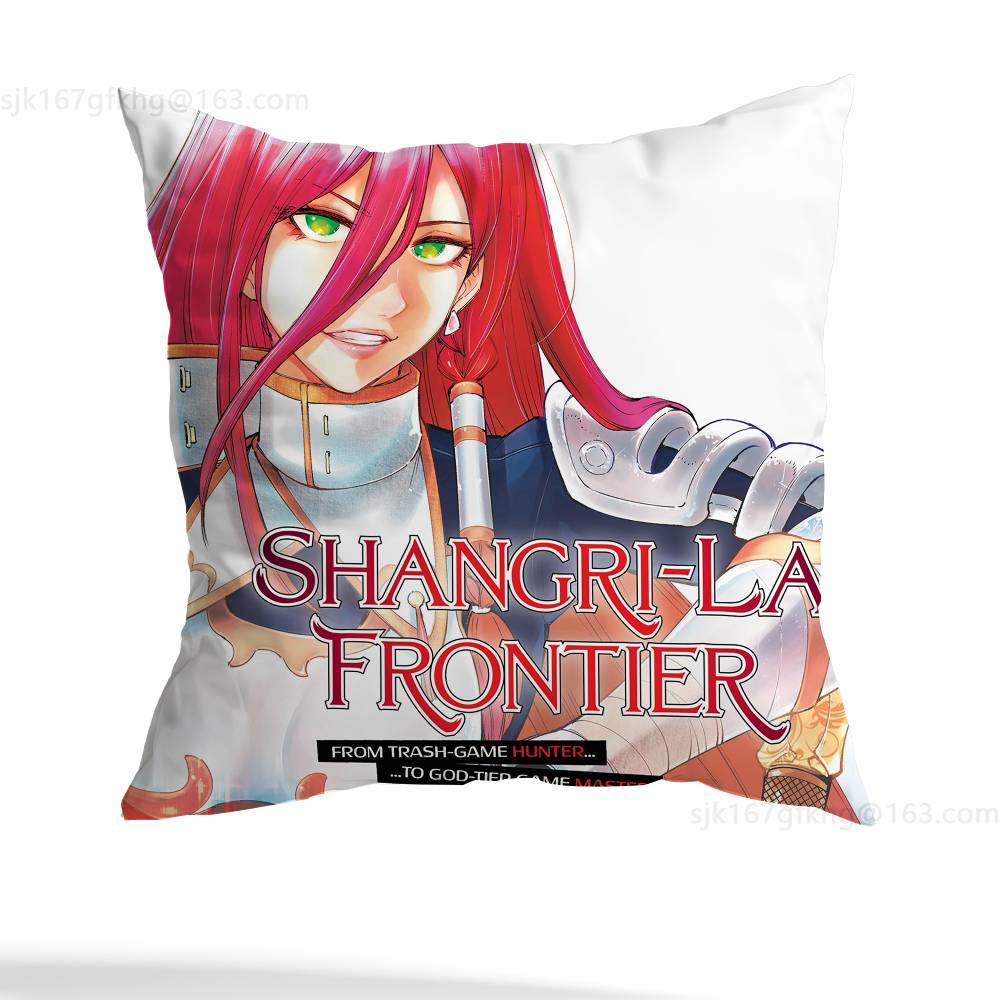 Anime Shangri-La Frontier Pillow Case Anti-dustmite Pillowcase Invisible zipper silky short plush Sofa cushion cover