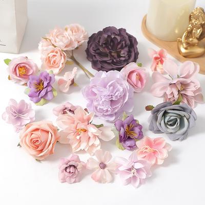16/17/18/19Pcs Mix Artificial Rose Flower Heads Silk Home Room Table Decor Gift Garden Valentine's Day Decor Wedding Decoration