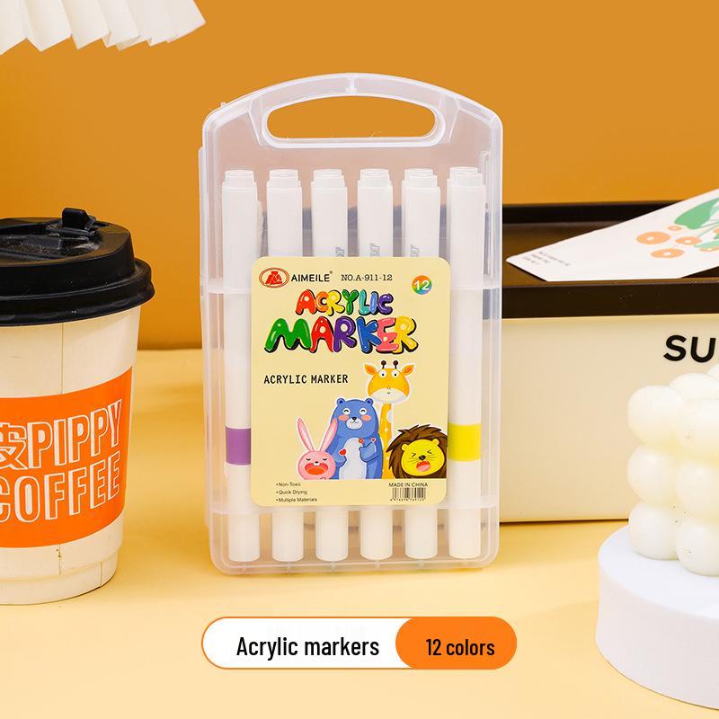Quick-Drying, Stackable Acrylic Markers for Children's DIY Doodling